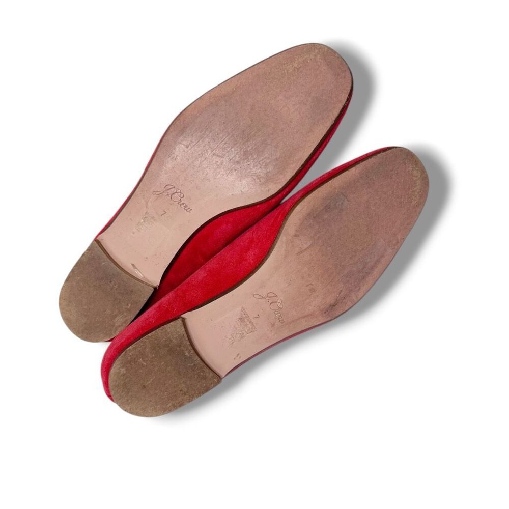 J.Crew Cecile Smoking Slipper Loafer in Fiery Sunset Red Suede Leather Women’s 7 - Picture 8 of 10